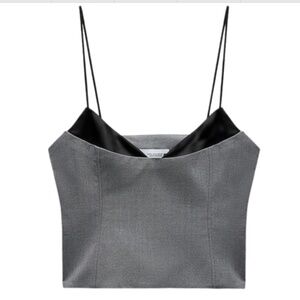 Zara satin effect combination strappy top small